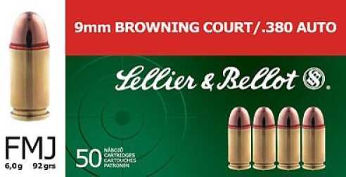 380 ACP 50 Rounds Ammunition Sellier & Bellot 92 Grain Full Metal Jacket